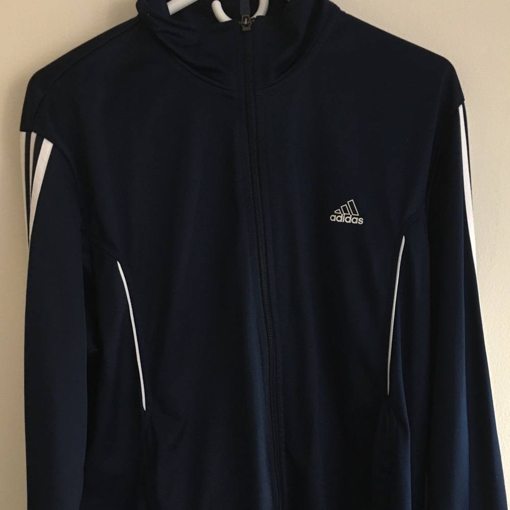 Navy Blue Adidas Zip-Up Soccer Jacket